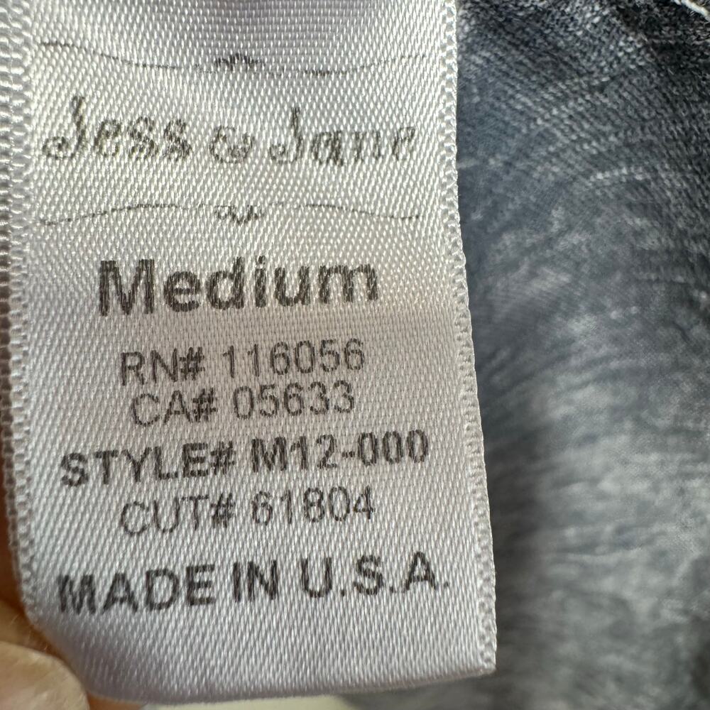 Jess & Jane M Acid Wash Floral Tunic Top Made USA Earthy Artsy Boho 90’s Cotton - Picture 11 of 13